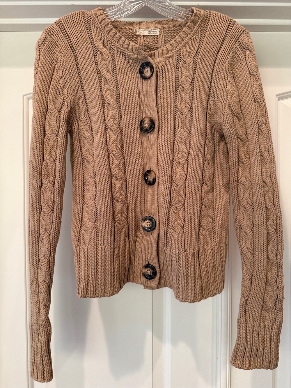 Cable Knit Button-Up Cardigan